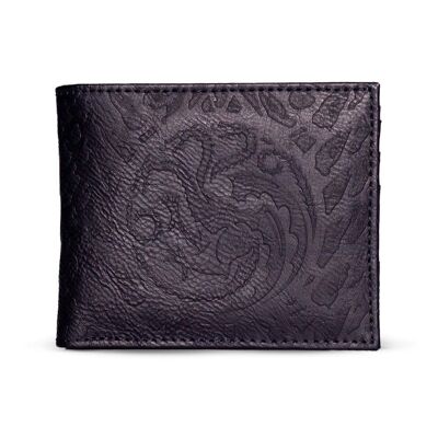GAME OF THRONES House of the Dragon Logo All-over Print Bi-fold Wallet, Masculino, Negro (MW478256GOT)