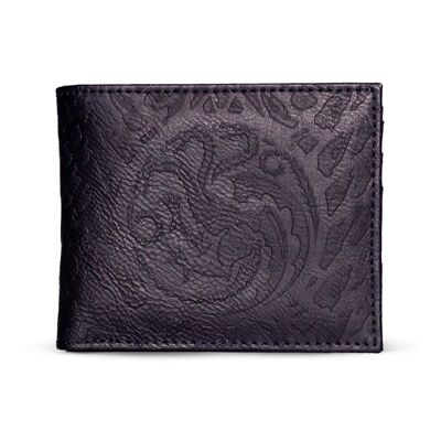 GAME OF THRONES Portafoglio bi-fold con stampa all-over del logo House of the Dragon, uomo, nero (MW478256GOT)