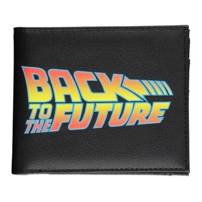 UNIVERSAL Back To The Future Logo Bi-fold Wallet, Hombre, Negro (MW515837BFT)