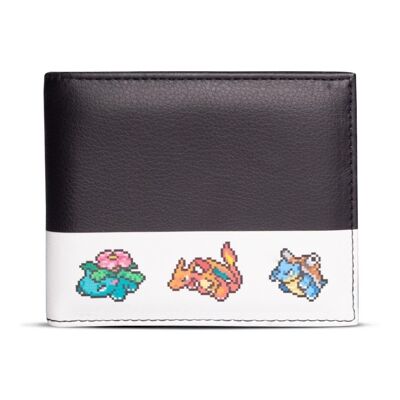 Cartera de dos pliegues con estampado de personajes de POKEMON Evolution, hombre, negro/blanco (MW552064POK)