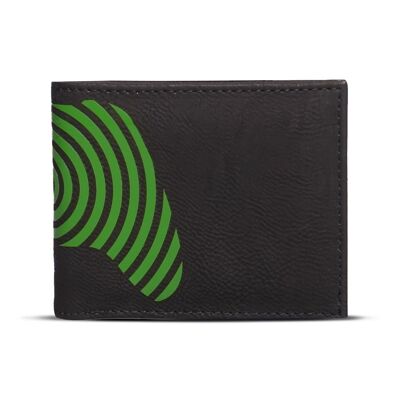 Portafoglio bi-fold con stampa a spirale verde per controller Xbox MICROSOFT, uomo, nero (MW555511XBX)