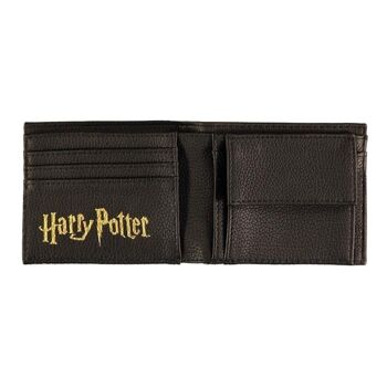 HARRY POTTER Wizards Unite Logo and Hogwarts Houses Symbols All-Over Print Portefeuille à deux volets, Homme, Noir (MW566828HPT) 3