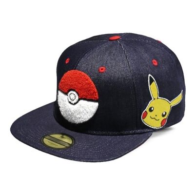 POKEMON Pokeball Denim Snapback Gorra de béisbol, unisex, azul (NH005405POK)
