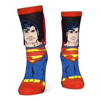 DC COMICS Superman Man of Steel avec chaussettes fantaisie Cape, 1 paquet, unisexe, 39/42, multicolore (NS050840SPM-39/42) 2