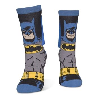 DC COMICS Batman Dark Knight avec Cape Nouveauté Chaussettes, 1 paquet, Unisexe, 39/42, Multicolore (NS427660BTM-39/42) 2