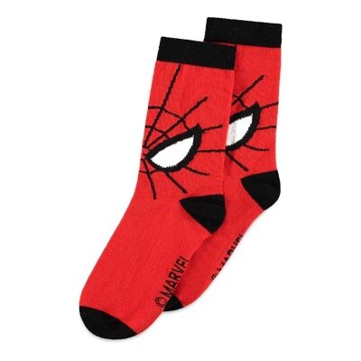 MARVEL COMICS Spider-man Masked Hero Calcetines novedosos, 1 paquete, unisex, 39/42, rojo/negro (NS501827SPN-39/42)