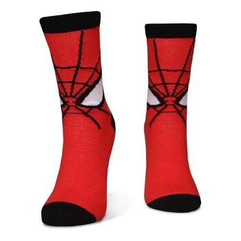 MARVEL COMICS Chaussettes fantaisie Spider-man Masked Hero, 1 paquet, unisexe, 39/42, rouge/noir (NS501827SPN-39/42) 2
