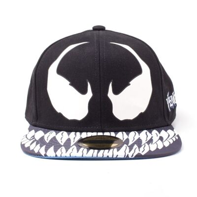 MARVEL COMICS Venom Mask Glow-in-the Dark Snapback Gorra de béisbol, Unisex, Negro/Blanco (SB030330SPN)