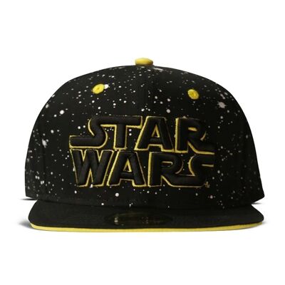 STAR WARS Galaxy Logo Snapback Baseball Cap, Unisex, Schwarz/Gelb (SB042475STW)