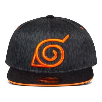 NARUTO SHIPPUDEN Cappellino da baseball con logo snapback, nero/arancione (SB044326NRS)