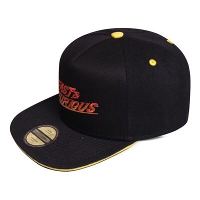 FAST & FURIOUS Cappellino da baseball snapback con logo sfumato, nero/giallo (SB240745FTF)