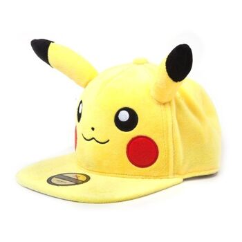 POKEMON Pikachu Plush with Ears Snapback Baseball Cap Unisexe Jaune/Noir (SB276317POK) 2