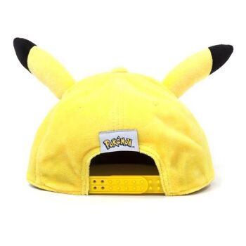 POKEMON Pikachu Plush with Ears Snapback Baseball Cap Unisexe Jaune/Noir (SB276317POK) 4