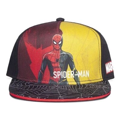 MARVEL COMICS Spider-man: No Way Home Stampa grafica a due toni con logo e cappellino da baseball snapback con visiera Web, multicolore (SB453406SPN)