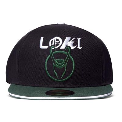 MARVEL COMICS Loki Logo Snapback Gorra de béisbol, Negro/Verde (SB507330LOK)