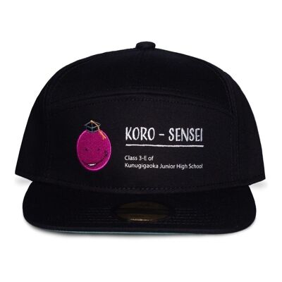 ASSASSINATION CLASSROOM Casquette de baseball Snapback Koro Sensei Classe 3-E, Noir/Vert (SB532564ACL)