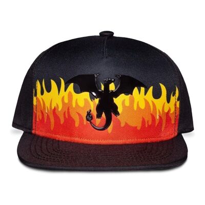 POKEMON Flame Charizard Snapback Baseball Cap, Black (SB541037POK)