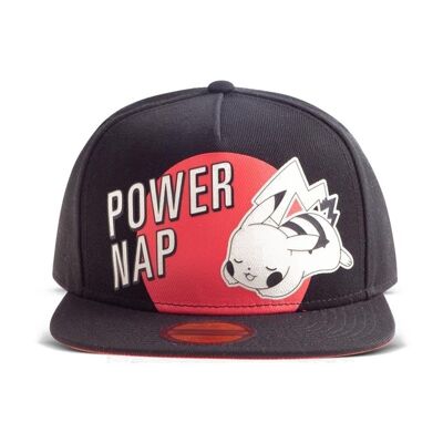 POKEMON Power Nap Pikachu Snapback Gorra de béisbol, Unisex, Negro/Rojo (SB684361POK)