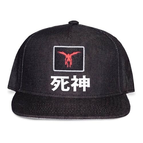 DEATH NOTE Ryuk Silhouette Patch Shinigami Denim Snapback Baseball Cap, Dark Grey/Grey (SB807623DTH)