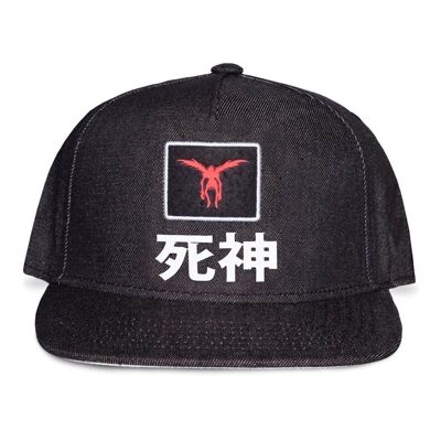 DEATH NOTE Ryuk Silhouette Patch Shinigami Denim Snapback Baseball Cap, Dunkelgrau/Grau (SB807623DTH)