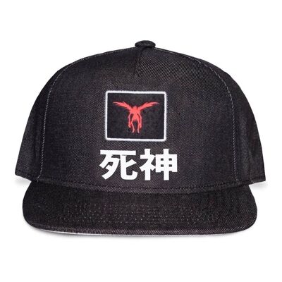 DEATH NOTE Ryuk Silhouette Patch Shinigami Denim Snapback Baseball Cap, Dark Grey/Grey (SB807623DTH)