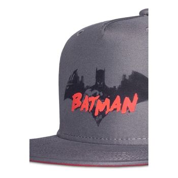 DC COMICS Batman Gotham City Bat Symbol and Logo Casquette de baseball Snapback pour enfant Garçon Gris/rouge (SB842320BTM) 3