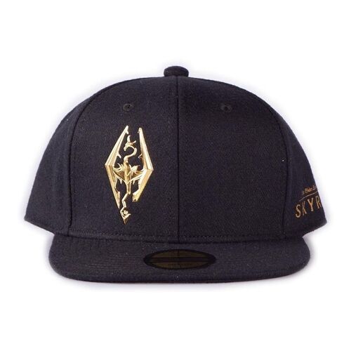 THE ELDER SCROLLS Skyrim Dragon Logo Snapback Baseball Cap, Unisex, Black (SB846366TES)