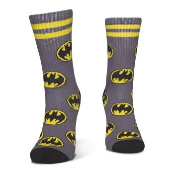 DC COMICS Batman Iconic Logos Chaussettes de sport, lot de 3, unisexe, 43/46, multicolore (SS204818BTM-43/46) 3