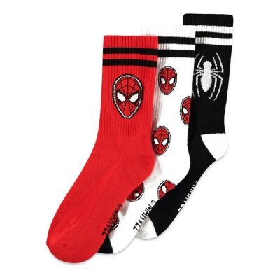 MARVEL COMICS Spider-man Classic Logos Sport Socks, 3 Pack, Unisex, 43/46, Multi-colour (SS207630SPN-43/46)