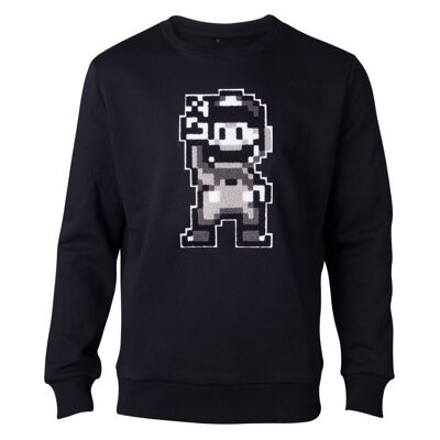 NINTENDO Super Mario Bros. Chenille 16-bit Mario Peace Sweater, Masculino, Extra Extra Grande, Negro (SW641233NTN-2XL)