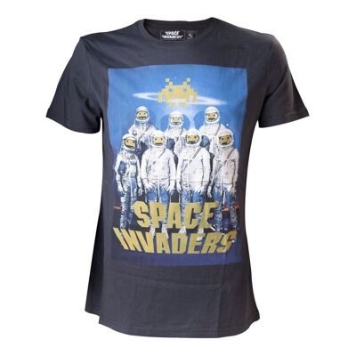 SPACE INVADERS Alien Astronauts T-Shirt, Herren, Small, Anthrazit (TS000195SPI-S)