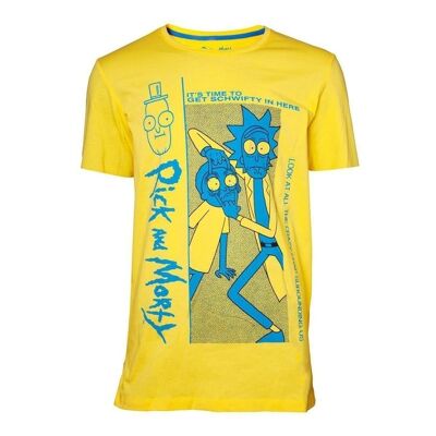 RICK AND MORTY T-shirt Crazy Crap, homme, très grand, jaune (TS025350RMT-XL)