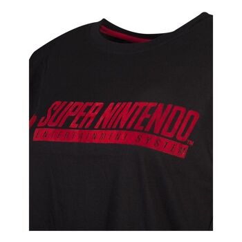 NINTENDO SNES Logo T-shirt court, femme, petit, noir (TS126084NTN-S) 3