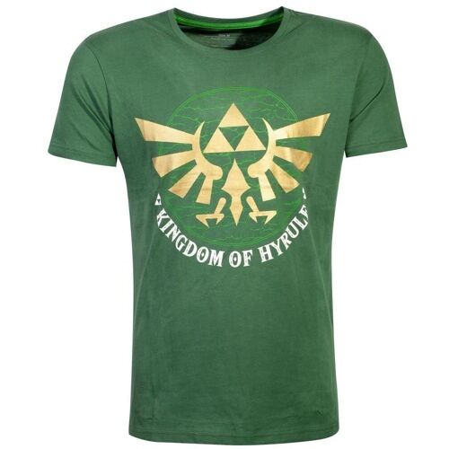 NINTENDO Legend of Zelda Golden Kingdom of Hyrule T-Shirt, Male, Large, Green (TS167041ZEL-L)