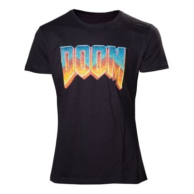 DOOM Classic Vintage Logo T-Shirt, Herren, Extra Extra Large, Schwarz (TS240005DOO-2XL)