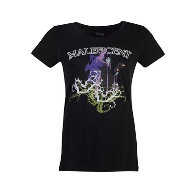 DISNEY Maleficent T-Shirt mit Geldruck, Damen, Medium, Schwarz (TS247342MMA-M)