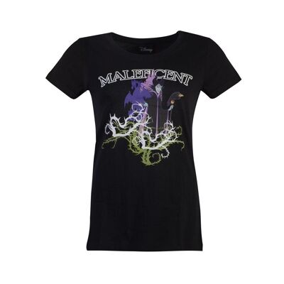 DISNEY Maleficent T-Shirt mit Geldruck, Damen, Small, Schwarz (TS247342MMA-S)