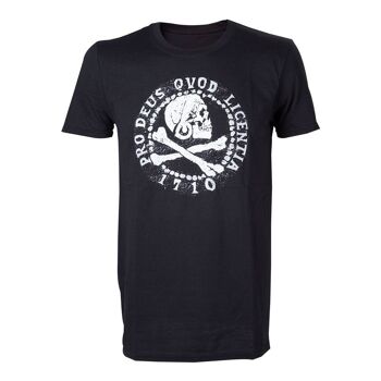 UNCHARTED 4 T-shirt Skull 'n' Crossbones Pro Deus Qvod Licentia 1710, Homme, Extra Large, Noir (TS302045UNC-XL)