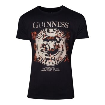 T-shirt d'embouteillage GUINNESS Dog's Head, homme, moyen, noir (TS308624GNS-M)