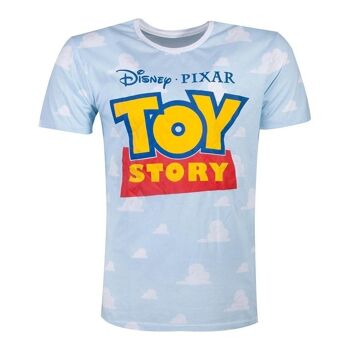 DISNEY Toy Story 4 T-shirt avec logo et nuages sur l'ensemble, homme, petit, bleu (TS318030TOY-S) 2