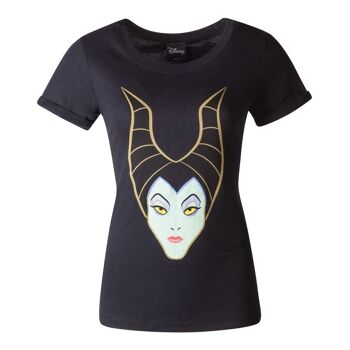 DISNEY T-shirt visage maléfique, femme, moyen, noir (TS461745MMA-M) 2