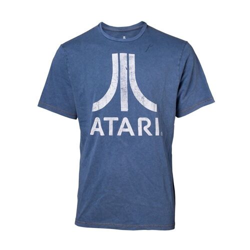 ATARI Logo Faux Denim T-Shirt, Male, Extra Large, Blue (TS551120ATA-XL)