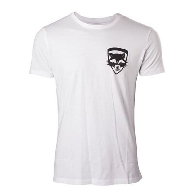 MARVEL COMICS Gardiens de la Galaxie Vol. T-shirt 2 Rocket, homme, moyen, blanc (TS571020GOG-M)