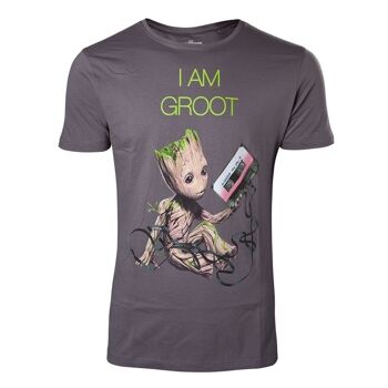 MARVEL COMICS Gardiens de la Galaxie Vol. 2 T-shirt I am Groot, homme, extra extra large, gris foncé (TS571030GOG-2XL)