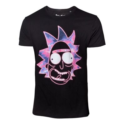 RICK AND MORTY T-shirt néon Rick Face, homme, moyen, noir (TS583098RMT-M)