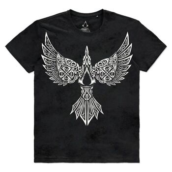 T-shirt ASSASSIN'S CREED Valhalla Raven, homme, très grand, noir (TS610717ASC-XL) 1
