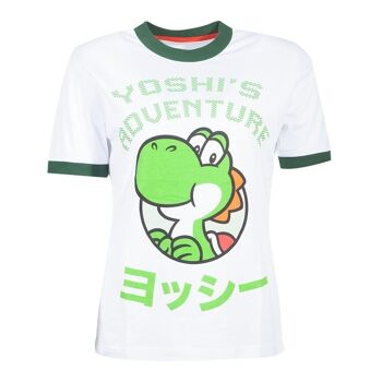 NINTENDO Super Mario Bros. Yoshi Adventure T-Shirt, Femme, Extra Large, Blanc/Vert (TS652120NTN-XL) 2