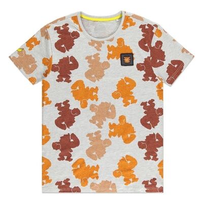 NINTENDO Donkey Kong Color Silhouette T-Shirt mit Allover-Print, Herren, Large, Grau (TS672578NTN-L)
