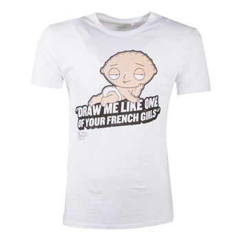 FAMILY GUY Stewie Dessine-moi comme une de tes filles françaises T-shirt, Homme, Extra Large, Blanc (TS707085FOX-XL) 2