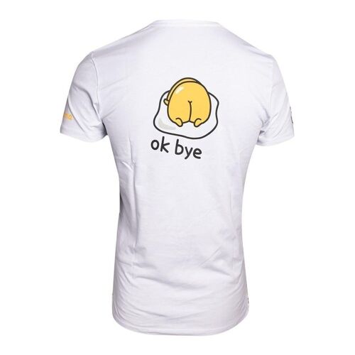 GUDETAMA OK Bye T-Shirt, Male, Extra Extra Large, White (TS728011GTM-2XL)